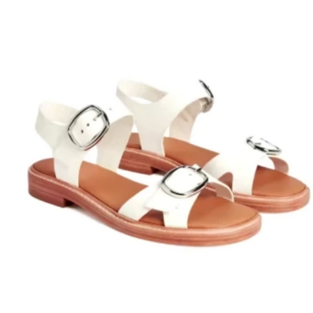 Everlane White Twin Buckle Sandal